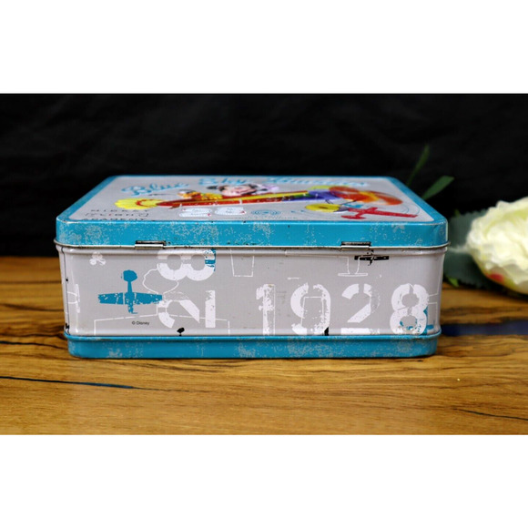 Mickey Mouse Metal Lunch Box Blue Sky Buddies Mickey Flight Academy 2011 Disney - Picture 6 of 8